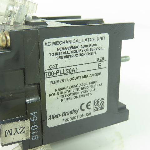 Allen Bradley 700-PLL20A1 Ser E AC Mechanical Latch Unit 110/120V 60Hz