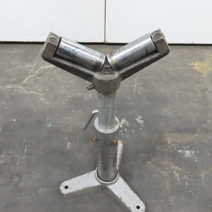 Heavy Duty Saw Cut Off Support V-Head Roller Stand Adjustable Height 24" To 38"
