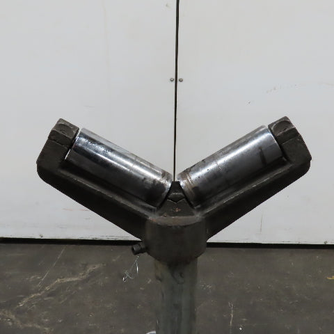 Heavy Duty Saw Cut Off Support V-Head Roller Stand Adjustable Height 24" To 38"