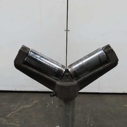 Heavy Duty Saw Cut Off Support V-Head Roller Stand Adjustable Height 24" To 38"