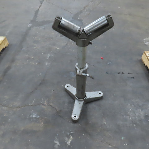 Heavy Duty Saw Cut Off Support V-Head Roller Stand Adjustable Height 24" To 38"