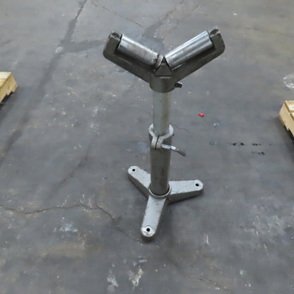 Heavy Duty Saw Cut Off Support V-Head Roller Stand Adjustable Height 24" To 38"