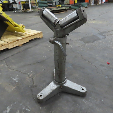 Heavy Duty Saw Cut Off Support V-Head Roller Stand Adjustable Height 24" To 38"