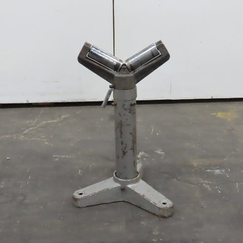 Heavy Duty Saw Cut Off Support V-Head Roller Stand Adjustable Height 24" To 38"
