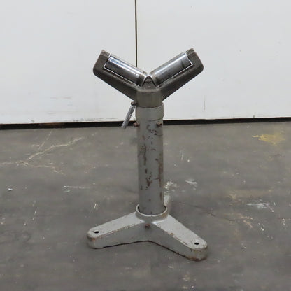 Heavy Duty Saw Cut Off Support V-Head Roller Stand Adjustable Height 24" To 38"