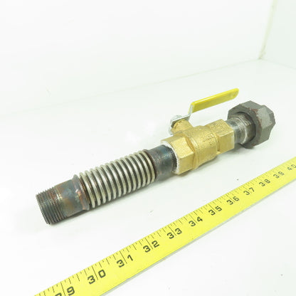 1" NPT x 12" Long Flexible Gas Line Assembly W/ Ball Valve & Union