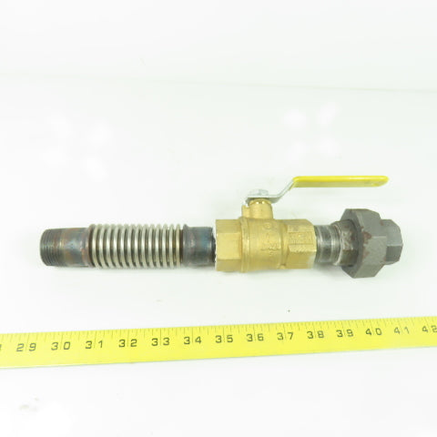 1" NPT x 12" Long Flexible Gas Line Assembly W/ Ball Valve & Union