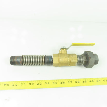 1" NPT x 12" Long Flexible Gas Line Assembly W/ Ball Valve & Union