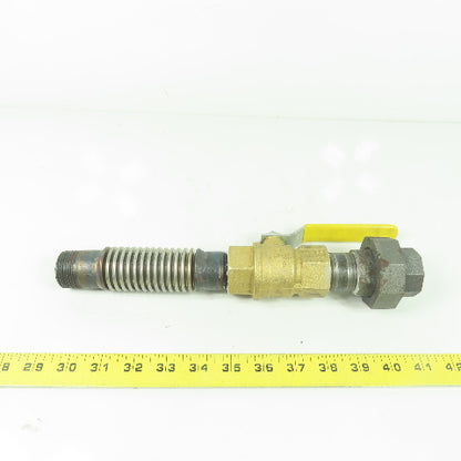 1" NPT x 12" Long Flexible Gas Line Assembly W/ Ball Valve & Union