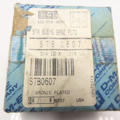 DME STB 0607 3/4" x 7/8" Bronze Plated Straight Bushing Set Of 4
