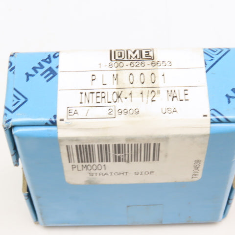 DME PLM0001 1-1/2" Straight Side Male Interlock Hardened Steel Set Of 2