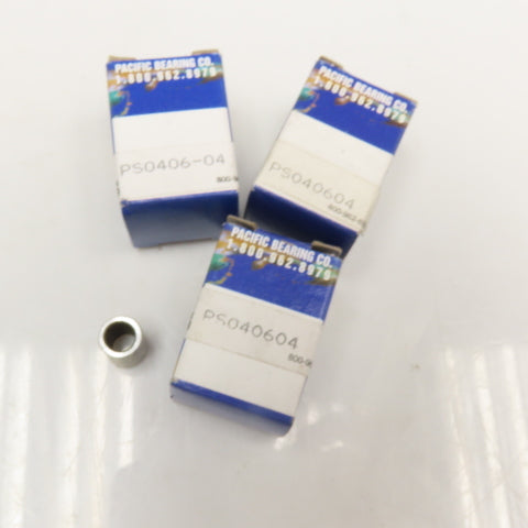 PBC Linear PS0406-04 1/4" x 1/2" Long Linear Sleeve Bearing Bushing Lot Of 3