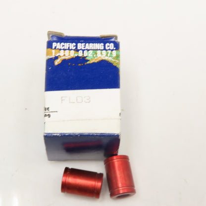 PBC Linear FL03 3/16" Closed Plain Linear Bearing Lot Of 2