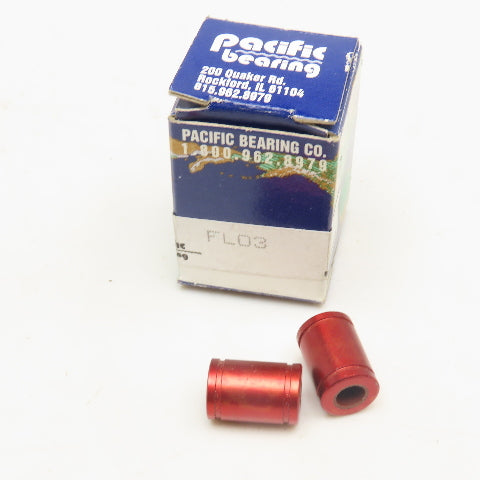 PBC Linear FL03 3/16" Closed Plain Linear Bearing Lot Of 2