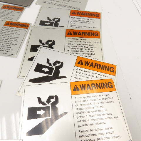 Milacron Injection Molding Machine Misc. Warning Tags Lot Of 21