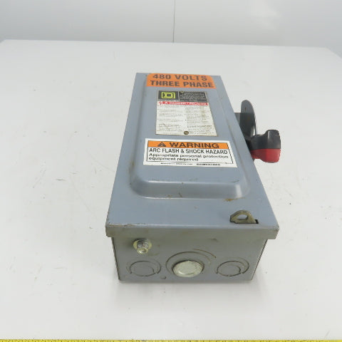 Square D HU361 30A Non-Fusible Heavy Duty Safety Disconnect Switch 600V AC Type1