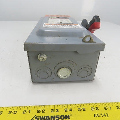 Square D HU361 30A Non-Fusible Heavy Duty Safety Disconnect Switch 600V AC Type1