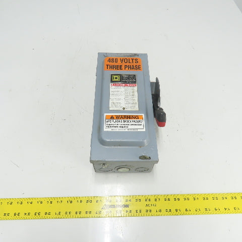 Square D HU361 30A Non-Fusible Heavy Duty Safety Disconnect Switch 600V AC Type1