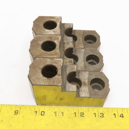 ID/OD 4" x 2" x 1-1/2" T Hardened Steel Serrated Lathe Chuck Step Jaw Set Of 3