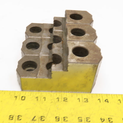 ID/OD 4" x 2" x 1-1/2" T Hardened Steel Serrated Lathe Chuck Step Jaw Set Of 3