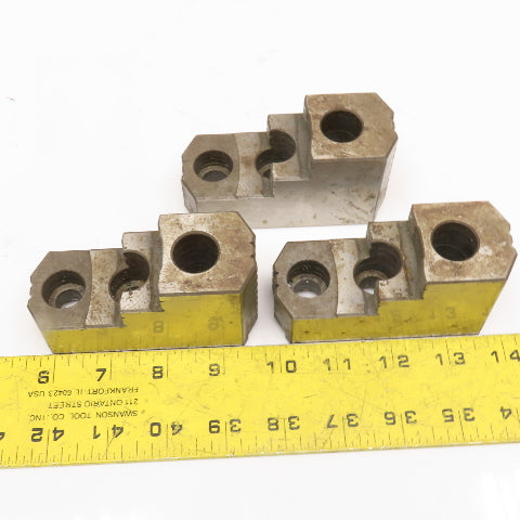 ID/OD 4" x 2" x 1-1/2" T Hardened Steel Serrated Lathe Chuck Step Jaw Set Of 3