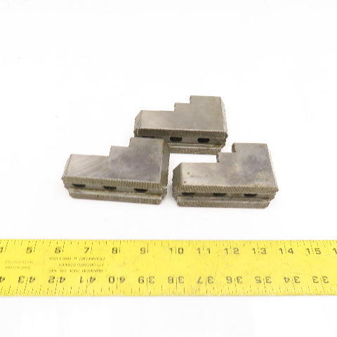 ID/OD 4" x 2" x 1-1/2" T Hardened Steel Serrated Lathe Chuck Step Jaw Set Of 3