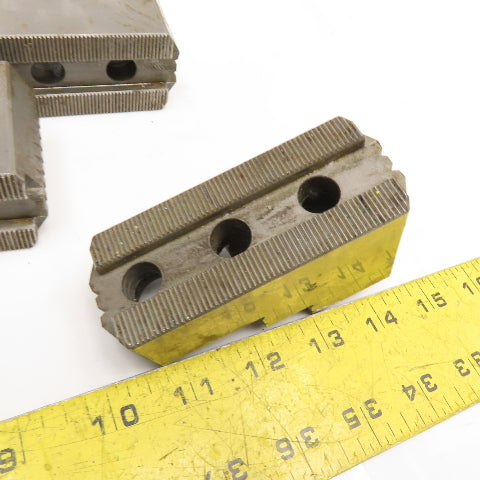 ID/OD 4" x 2" x 1-1/2" T Hardened Steel Serrated Lathe Chuck Step Jaw Set Of 3