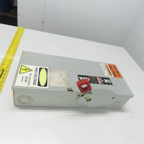 General Electric 60A Heavy Duty Safety Disconnect Switch 600V AC Fusible