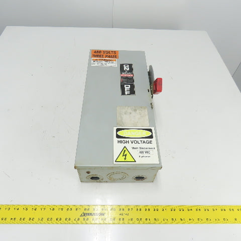 General Electric 60A Heavy Duty Safety Disconnect Switch 600V AC Fusible