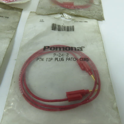 Pomona P-24-2 Pin Tip Plug Patch Cord Lot Of 4