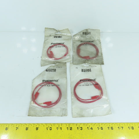 Pomona P-24-2 Pin Tip Plug Patch Cord Lot Of 4