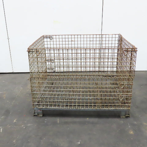 Econotainer 48" x 40" x 30" Deep Steel Collapsible Stackable Wire Bulk Container