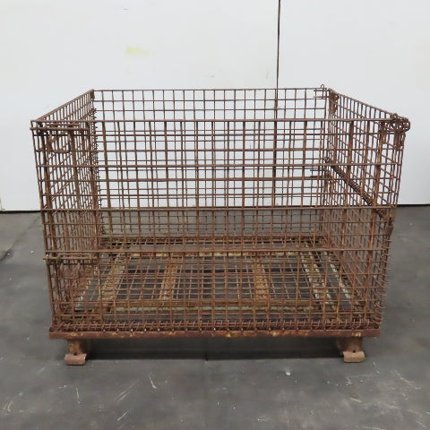 48" x 40" x 30" Deep Steel Collapsible Stackable Wire Bulk Bin Container