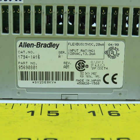 Allen Bradley 1794-IA16 Ser A Flex I/O 120VAC Input Module