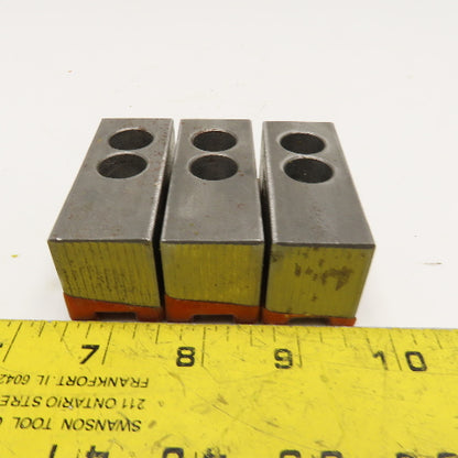 H&R Manf. 164895-SJ 2-1/2" x 1" x 1-1/4" Steel Serrated Lathe Chuck Jaw Lot/3