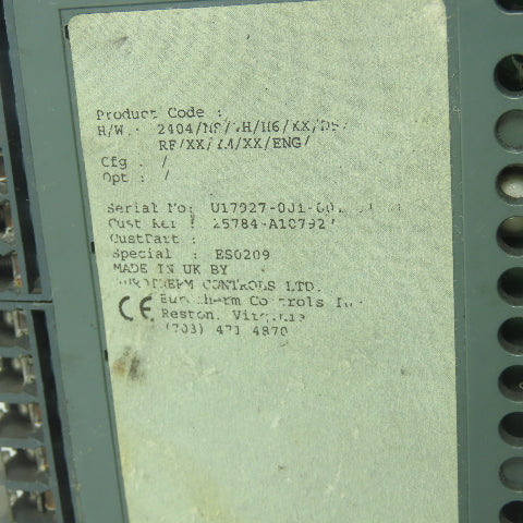 Barber-Colman 2404/NS/VH/H6/XX/DS/RF/XX/YM/XX/ENG 2404 Temperature Controller