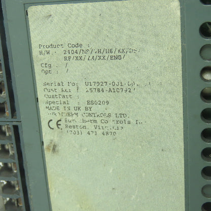 Barber-Colman 2404/NS/VH/H6/XX/DS/RF/XX/YM/XX/ENG 2404 Temperature Controller