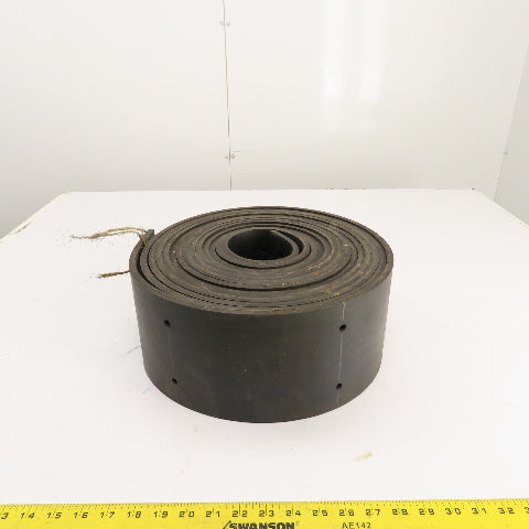 30' Long x 6" Wide Bucket Elevator Conveyor Rubber Belt W/ Holes 8" Centers