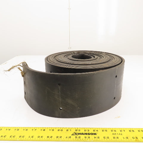 30' Long x 6" Wide Bucket Elevator Conveyor Rubber Belt W/ Holes 8" Centers