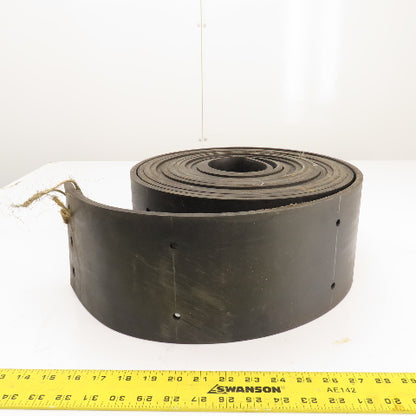 30' Long x 6" Wide Bucket Elevator Conveyor Rubber Belt W/ Holes 8" Centers