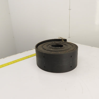 30' Long x 6" Wide Bucket Elevator Conveyor Rubber Belt W/ Holes 8" Centers