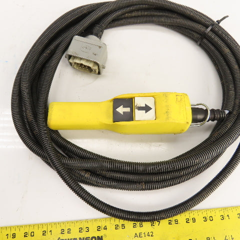 Schneider 25' Long 2-Push Button Hand-Held Hoist Pendant Up-Down W/Harting Plug