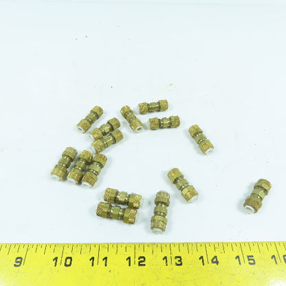 Parker 1/4" Tube Compression Brass Union Coupling Splice Lot Of 15