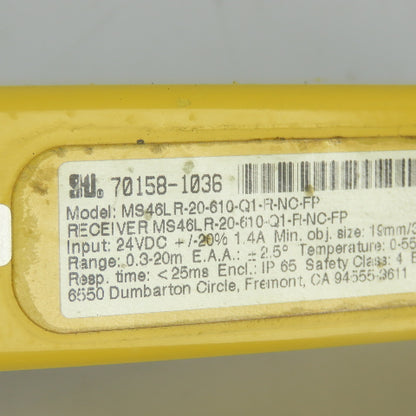 STI MS46LR-20-610-Q1-R-NC-FP 24" Mini-Safe Safety Light Curtain Receiver 24VDC