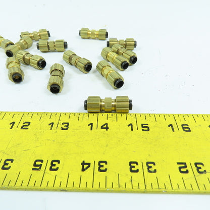 1/4" Tube Compression Brass Union Coupling Splice Lot Of 15