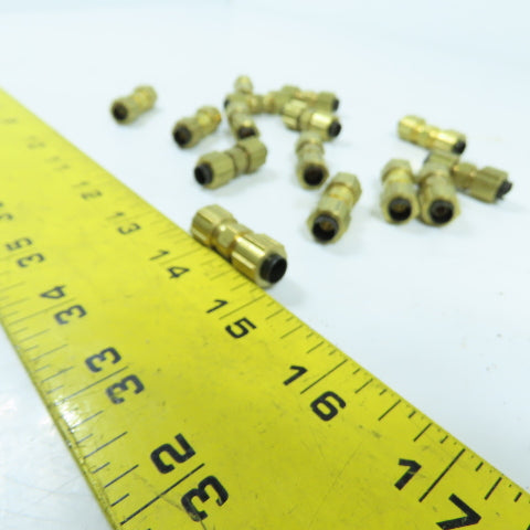 1/4" Tube Compression Brass Union Coupling Splice Lot Of 15