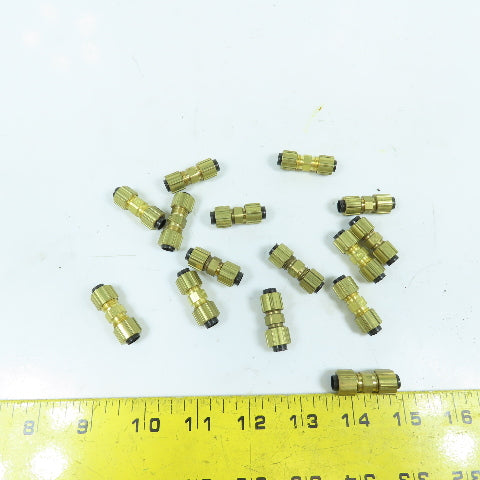 1/4" Tube Compression Brass Union Coupling Splice Lot Of 15