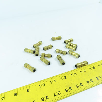 1/4" Tube Compression Brass Union Coupling Splice Lot Of 15