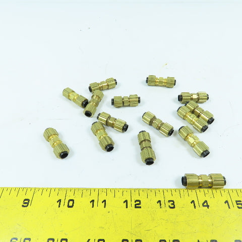 1/4" Tube Compression Brass Union Coupling Splice Lot Of 15