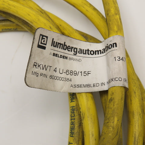 Lumberg RKWT 4 U-689/15F 250V 4 Position Right Angle Connector Flying Lead 15'